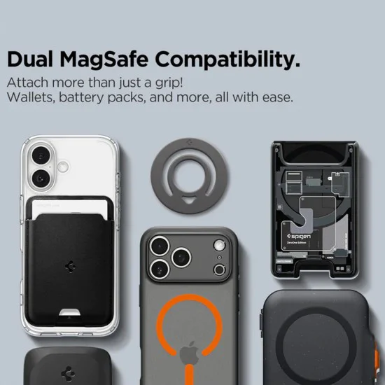 Пръстен за телефон Spigen Dual Pop MagSafe (AMP11368) - силиконов, син - Син