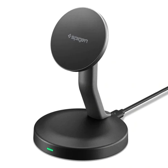 Безжично зарядно устройство Spigen Essential EF151MS (ACH10441) - MagSafe, 15W - Черно