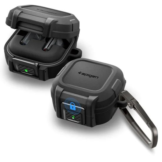 Калъф за Samsung Galaxy Buds 4 / Buds 4 Pro - Lock Fit - Spigen - Матово черен