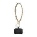Ремък за ръка Guess Hand Strap Saffiano 4G Charm - Универсален, Saffiano еко кожа - Черен