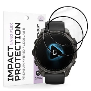 Протектор за Garmin Fenix 8 / 8 Pro 47mm - Nano Flex (2 pack) - Techsuit - Черен