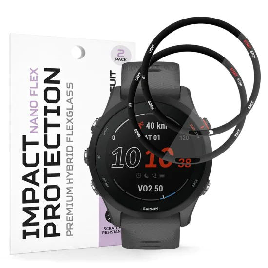 Протектор за Garmin Forerunner 255 / 255 Music - Nano Flex (2 pack) - Techsuit - Черен