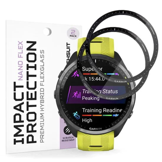 Протектор за Garmin Forerunner 965 - Nano Flex (2 pack) - Techsuit - Черен