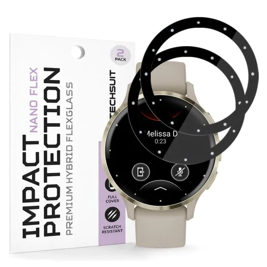 Протектор за Garmin Venu 3S - Nano Flex (2 pack) - Techsuit - Черен