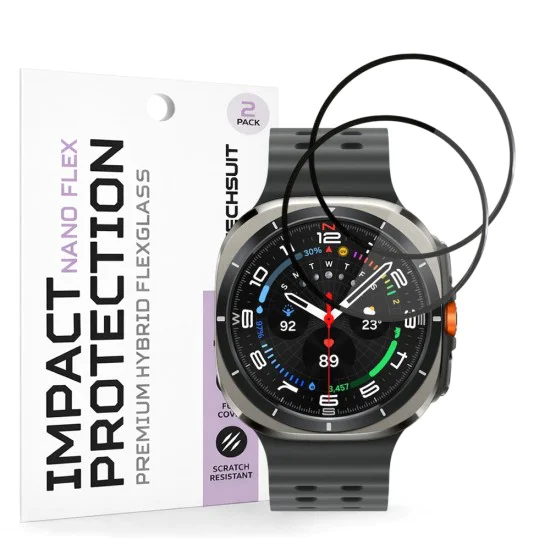 Протектор за Samsung Galaxy Watch Ultra 47mm - Nano Flex (2 pack) - Techsuit - Черен