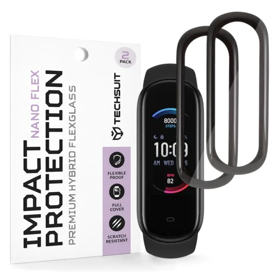 Протектор за Amazfit Band 5 - Nano Flex (2 pack) - Techsuit - Черен