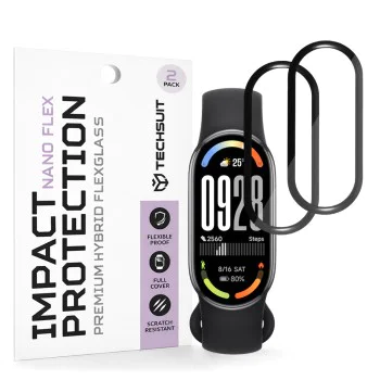 Протектор за Xiaomi Smart Band 10 - Nano Flex (2 pack) - Techsuit - Черен