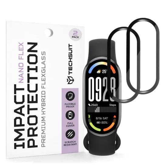 Протектор за Xiaomi Smart Band 10 - Nano Flex (2 pack) - Techsuit - Черен