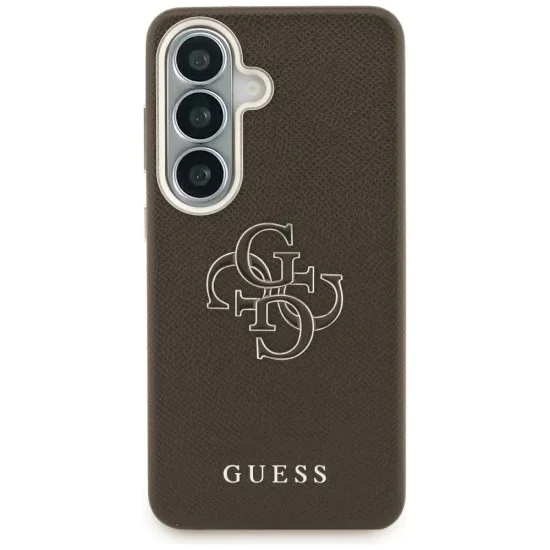 Калъф за Samsung Galaxy S26 - Grained Big 4G Metal Logo - Guess - Кафяв