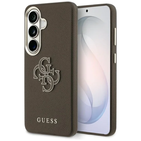 Калъф за Samsung Galaxy S26 - Grained Big 4G Metal Logo - Guess - Кафяв
