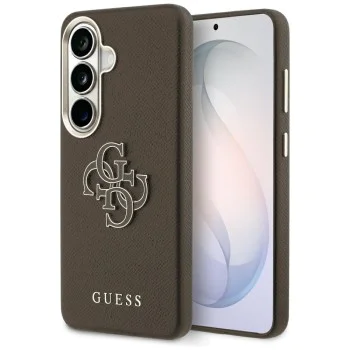 Калъф за Samsung Galaxy S26 Plus - Grained Big 4G Metal Logo - Guess - Кафяв