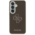 Калъф за Samsung Galaxy S26 Plus - Grained Big 4G Metal Logo - Guess - Кафяв