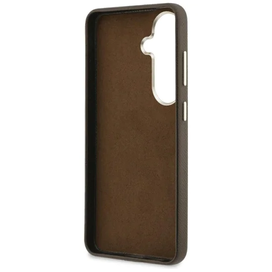 Калъф за Samsung Galaxy S26 Plus - Grained Big 4G Metal Logo - Guess - Кафяв