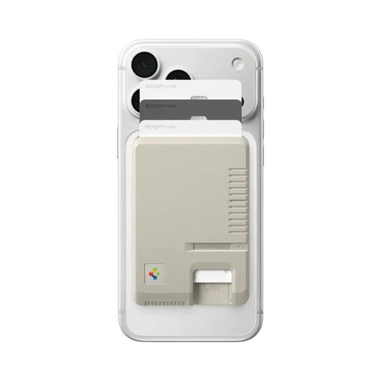 Магнитен портфейл Spigen Classic LS Mag Fit (AFA10949) - MagSafe, ретро дизайн - Сив (Stone)