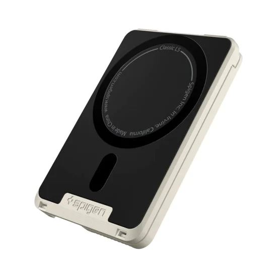 Магнитен портфейл Spigen Classic LS Mag Fit (AFA10949) - MagSafe, ретро дизайн - Сив (Stone)