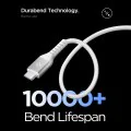 Кабел за данни Spigen Essential EB10010CCA (ACA11102) - Type-C към Type-C, Nylon, 100W, 1м - Бял