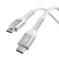 Кабел за данни Spigen Essential EB10010CCA (ACA11102) - Type-C към Type-C, Nylon, 100W, 1м - Бял