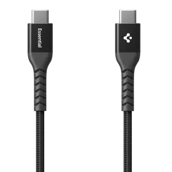 Кабел за данни Spigen Essential EB10010CCA (ACA11103) - Type-C към Type-C, Nylon, 100W, 1м - Черен
