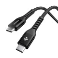 Кабел за данни Spigen Essential EB10010CCA (ACA11103) - Type-C към Type-C, Nylon, 100W, 1м - Черен