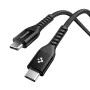 Кабел за данни Spigen Essential EB10010CCA (ACA11103) - Type-C към Type-C, Nylon, 100W, 1м - Черен