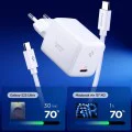 Зарядно устройство Spigen Essential EE451EU (ACH09473) - USB-C с Type-C кабел, GaN, 45W - Бяло