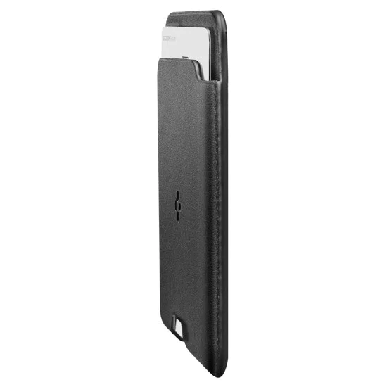 Магнитен портфейл за карти Spigen Valentinus Wallet MagFit - за 5 карти, PU кожа - Черен