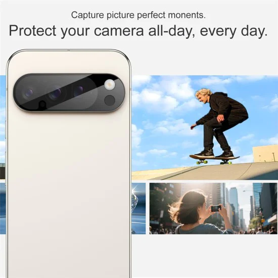 Протектор за камера за Google Pixel 10a - Full Camera Glass - Techsuit - Черен