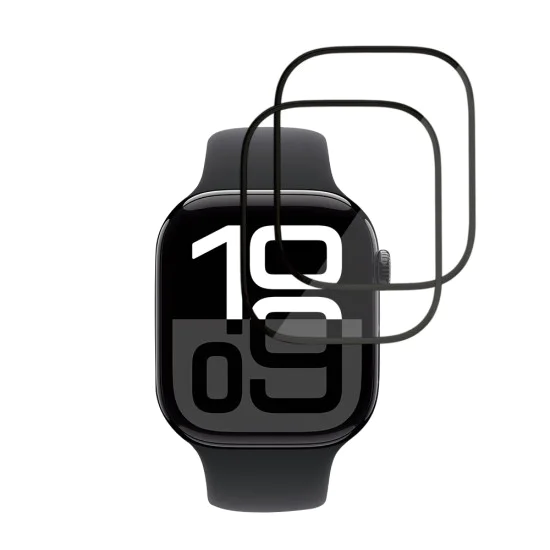 Протектор за Apple Watch 10 / 11 46mm - Nano Flex (2 pack) - Techsuit - Черен