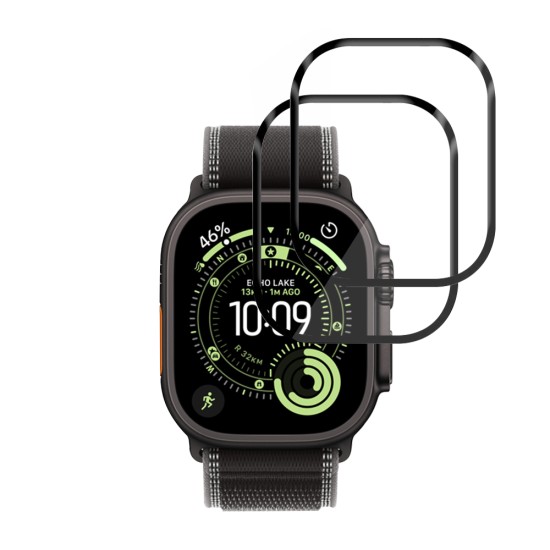 Протектор за Apple Watch Ultra / Ultra 2 / Ultra 3 - Nano Flex (2 pack) - Techsuit - Черен