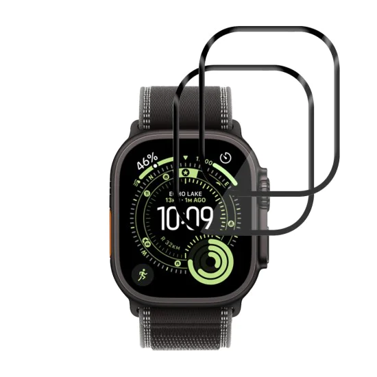 Протектор за Apple Watch Ultra / Ultra 2 / Ultra 3 - Nano Flex (2 pack) - Techsuit - Черен