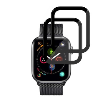 Протектор за Apple Watch 4 / 5 / 6 / SE / SE 2 / SE 3 44mm - Nano Flex (2 pack) - Techsuit - Черен