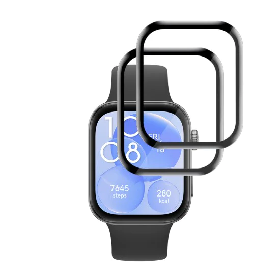 Протектор за Huawei Watch Fit 3 - Nano Flex (2 pack) - Techsuit - Черен