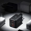 Зарядно устройство Spigen Essential EE473EU (ACH09465) - USB, 2x Type-C, 47W - Черно