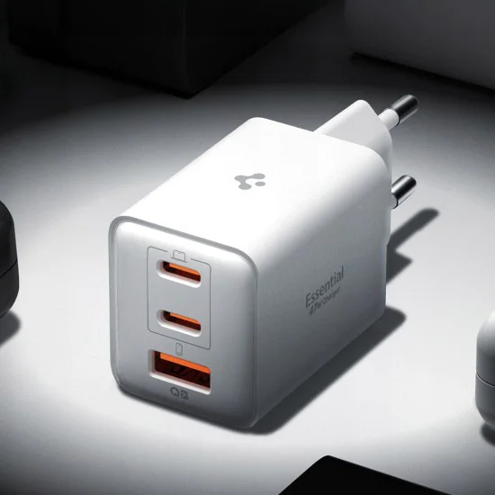 Зарядно устройство Spigen Essential EE473EU (ACH09464) - USB, 2x Type-C, 47W - Бяло