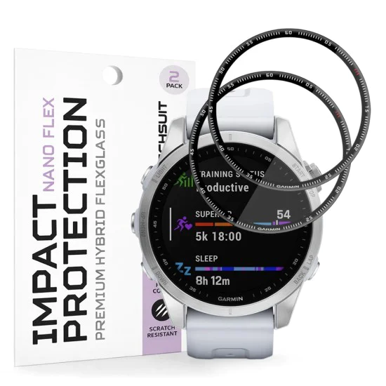 Протектор за Garmin Fenix 7S - Nano Flex (2 pack) - Techsuit - Черен