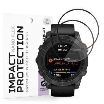 Протектор за Garmin Fenix 7 Pro Solar - Nano Flex (2 pack) - Techsuit - Черен