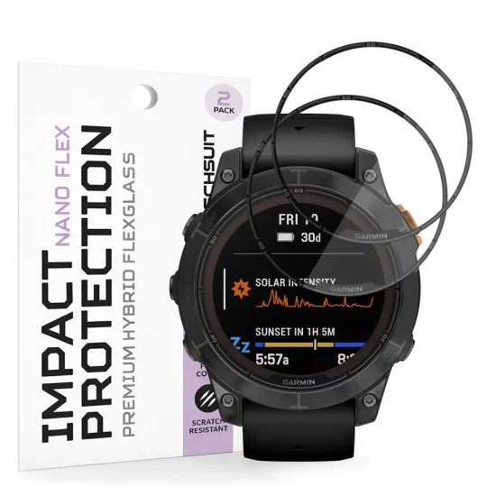 Протектор за Garmin Fenix 7 Pro Solar - Nano Flex (2 pack) - Techsuit - Черен