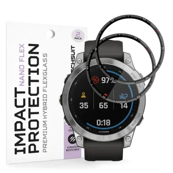 Протектор за Garmin Fenix 7 - Nano Flex (2 pack) - Techsuit - Черен
