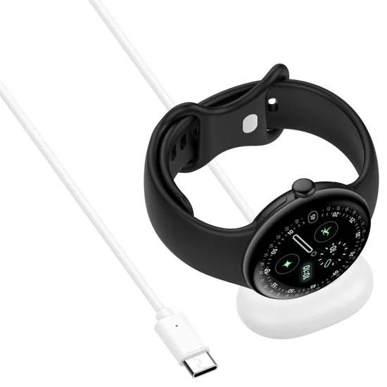 Зарядно за Google Pixel Watch 4 - SmartWatch Wireless Charging Cable - Techsuit - Бяло