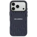 Калъф за iPhone 17 Pro Max - Leather KL Monogram MagSafe - Karl Lagerfeld - Син