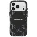 Калъф за iPhone 17 Pro - Leather KL Monogram MagSafe - Karl Lagerfeld - Черен