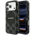 Калъф за iPhone 17 Pro - Leather KL Monogram MagSafe - Karl Lagerfeld - Черен