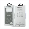 Калъф за iPhone 17 Pro - Leather KL Monogram MagSafe - Karl Lagerfeld - Черен