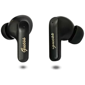 Безжични слушалки Guess Script Metal Logo - TWS, Bluetooth 5.4 - Черни