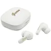 Безжични слушалки Guess Script Metal Logo - TWS, Bluetooth 5.4 - Бели