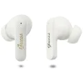 Безжични слушалки Guess Script Metal Logo - TWS, Bluetooth 5.4 - Бели
