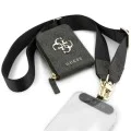 Универсална каишка за телефон с малка чантичка Guess 4G Metal Logo - Черна