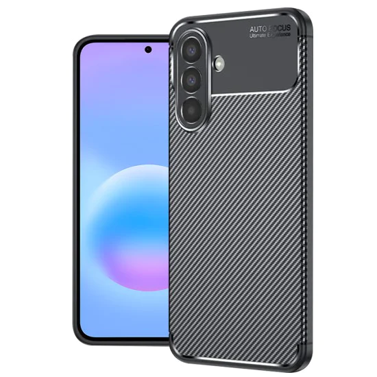 Калъф за Samsung Galaxy A57 5G - CarbonFiber - Techsuit - Черен