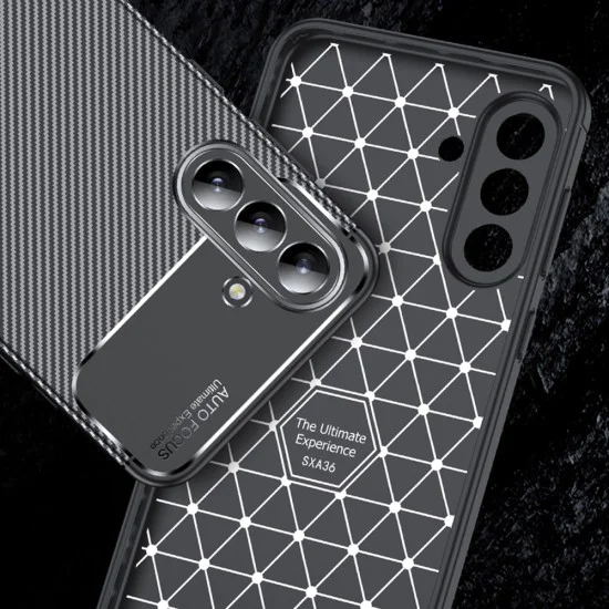 Калъф за Samsung Galaxy A57 5G - CarbonFiber - Techsuit - Черен