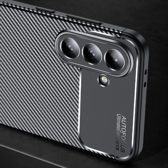 Калъф за Samsung Galaxy A57 5G - CarbonFiber - Techsuit - Черен